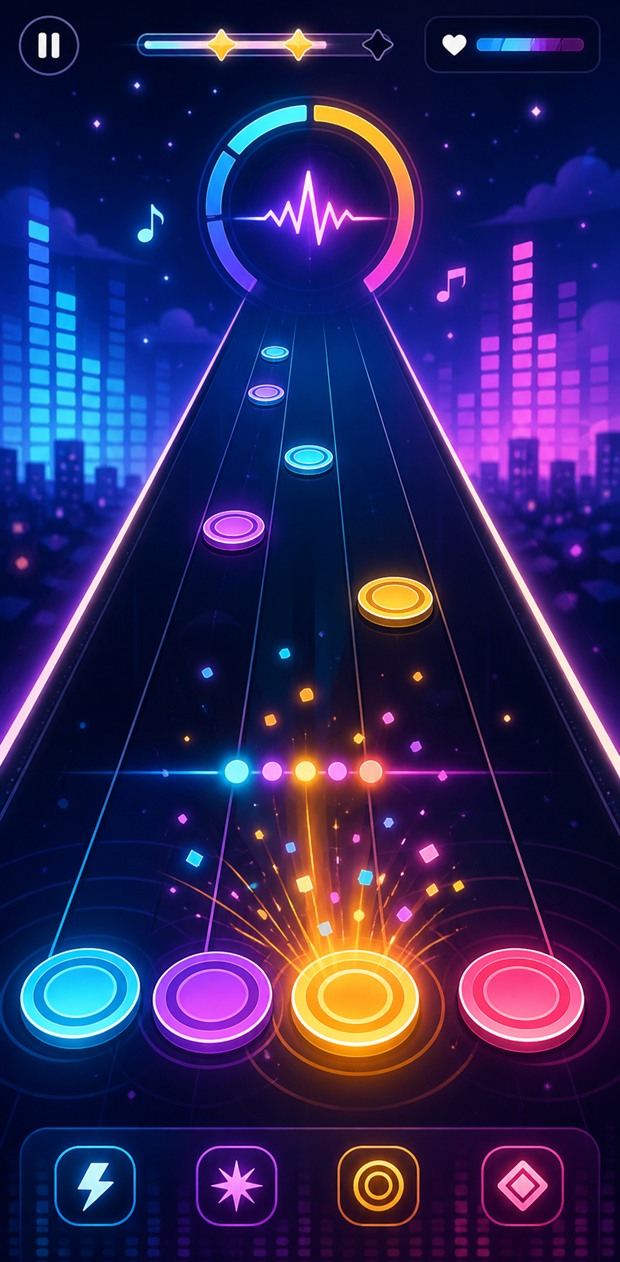 Rhythm game interface concept by ZyreThonix